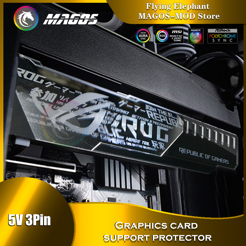 Pc Gaming Msi - GPU pemegang ARGB perak permukaan cermin