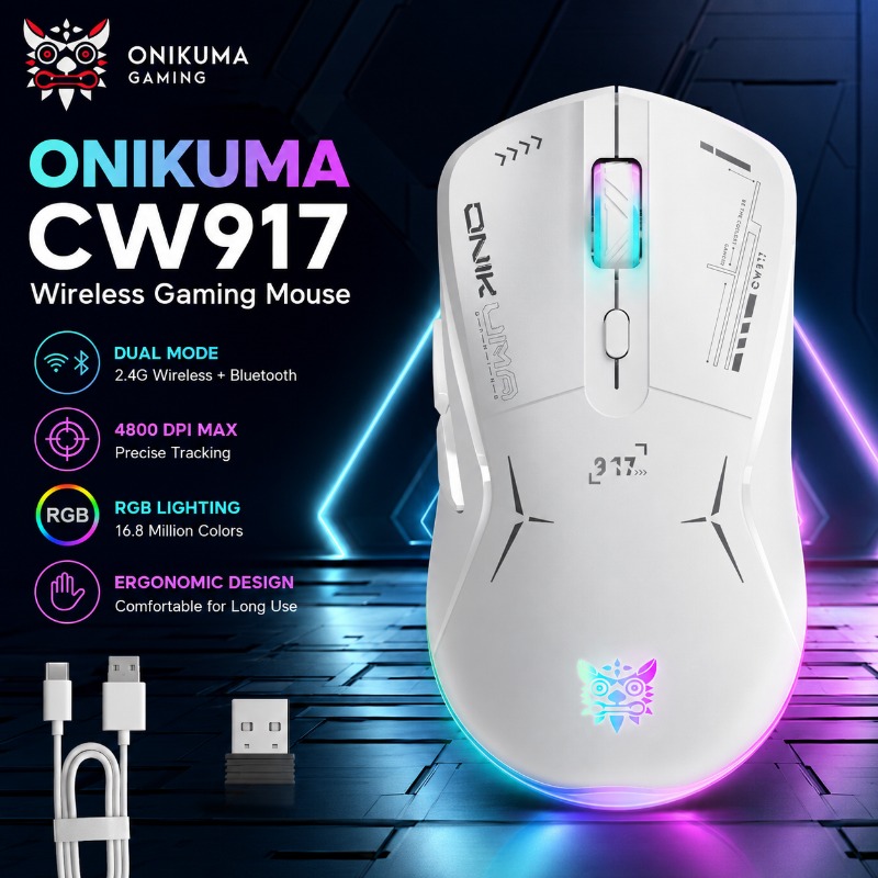 Pc Gaming Gta 6 - ONIKUMA CW917 Mouse Gaming Nirkabel/Berkabel Dual