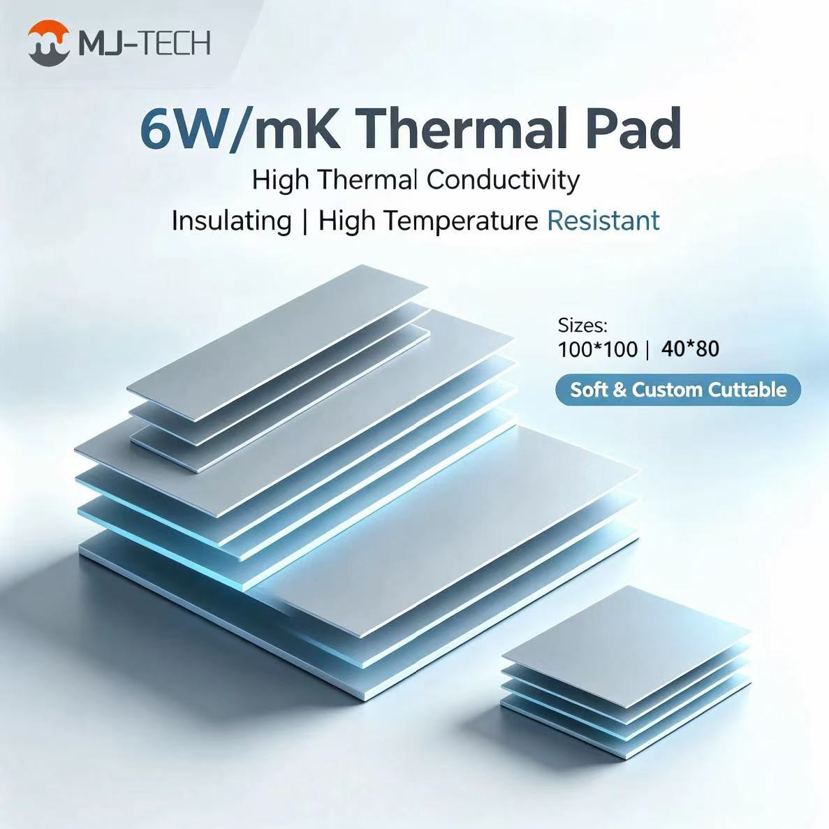 Laptop Cooling Pad - MJ-TECH 6W/mK Bantalan Termal Silikon Non-Konduktif