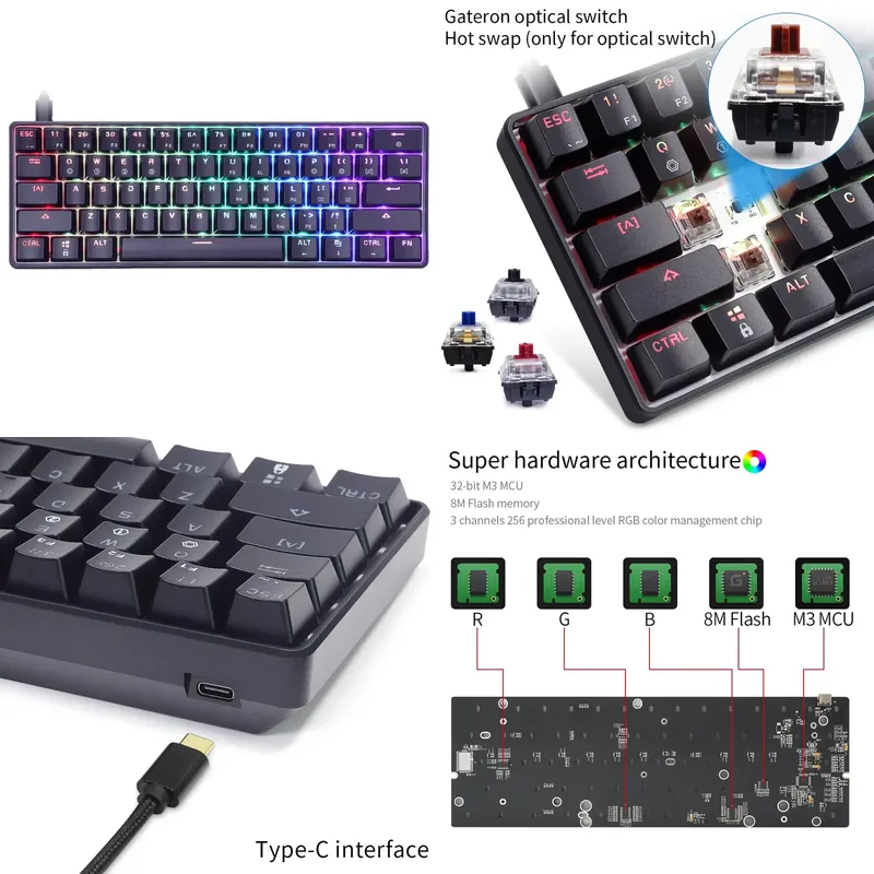 Mechanical Keyboard - Keyboard Mekanik Gaming Mini 60% Skyloong