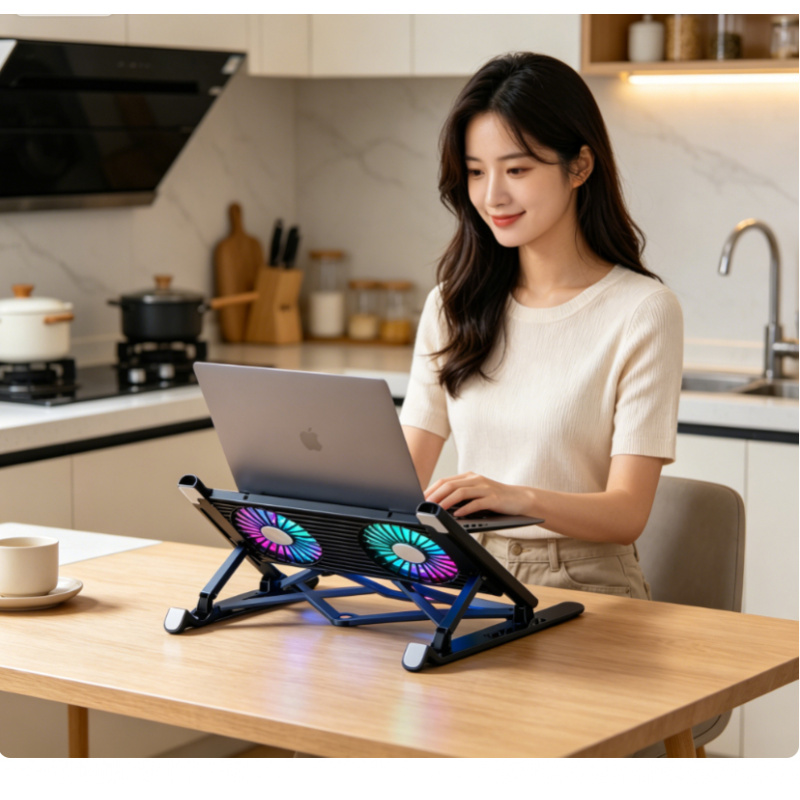 Laptop Cooling Pad - Alas Pendingin Laptop Baru, Dudukan Lipat,