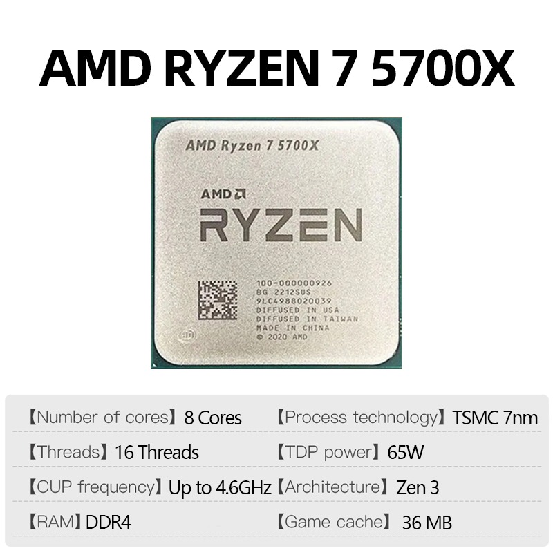 Prosesor Desktop AMD R7 5700X  - Pc Gaming High End ulasan dan harga