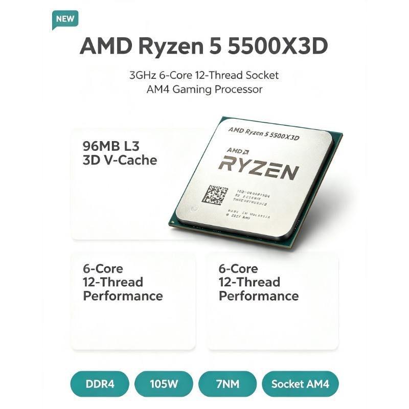 AMD Ryzen 5 5500X3D CPU Gaming - Amd Cpu Ryzen 5 ulasan dan harga