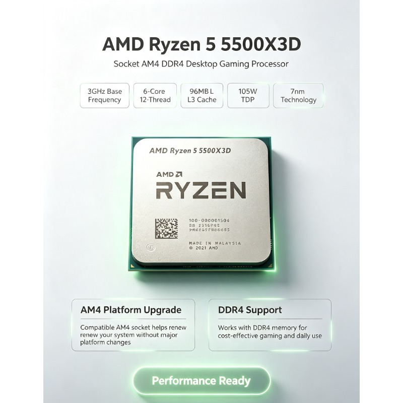 AMD Ryzen 5 5500X3D CPU Gaming - Amd Cpu Ryzen 5 ulasan dan harga