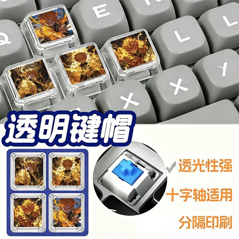 Keycap Demon Slayer Zenitsu, k - Mechanical Keyboard ulasan dan harga