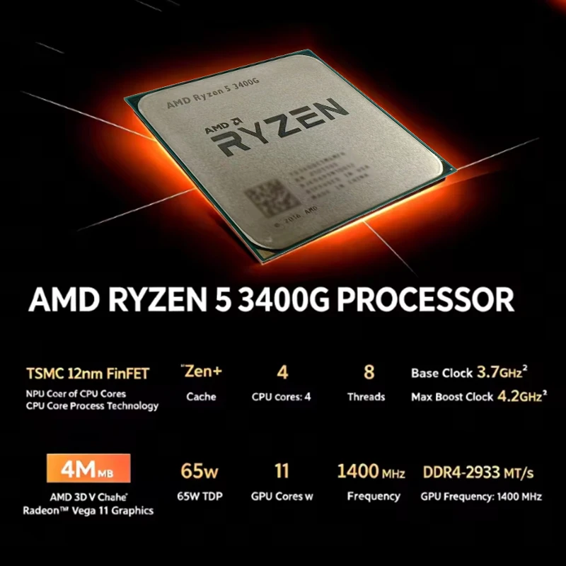 AMD Ryzen 5 3400G AM4 CPU Desk - Amd Cpu Ryzen 5 ulasan dan harga