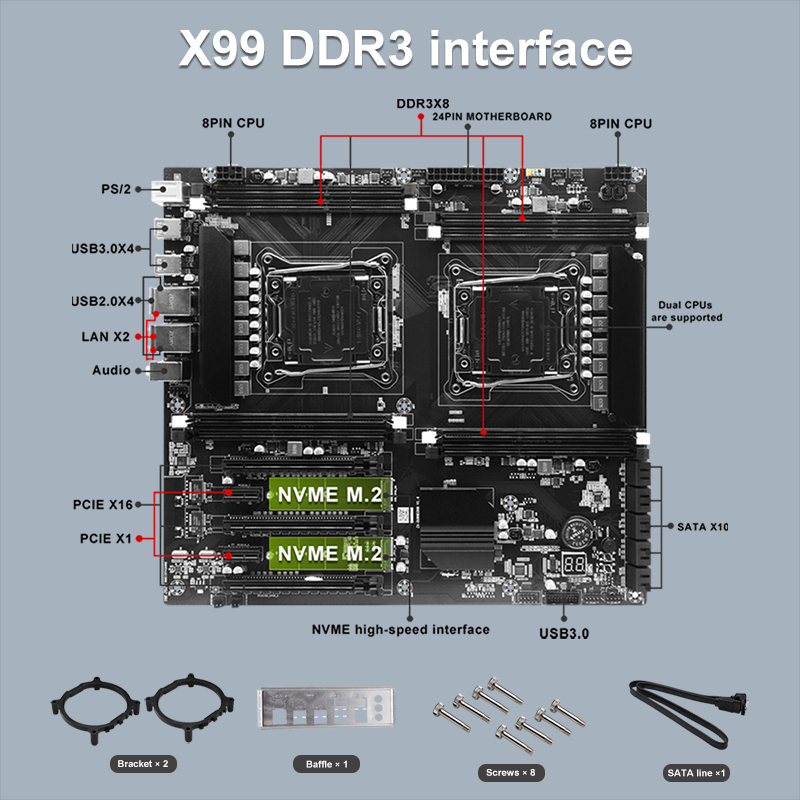 X99 Dual-socket Cpu Motherboar - Pc Gaming Xeon ulasan dan harga